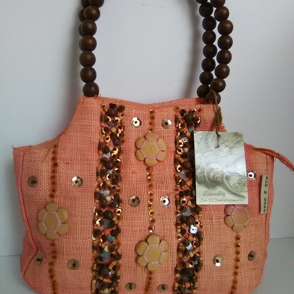 Sun & Sand Naturally Shoulder Bag Color Orange/ Brown NWT - Picture 1 of 9